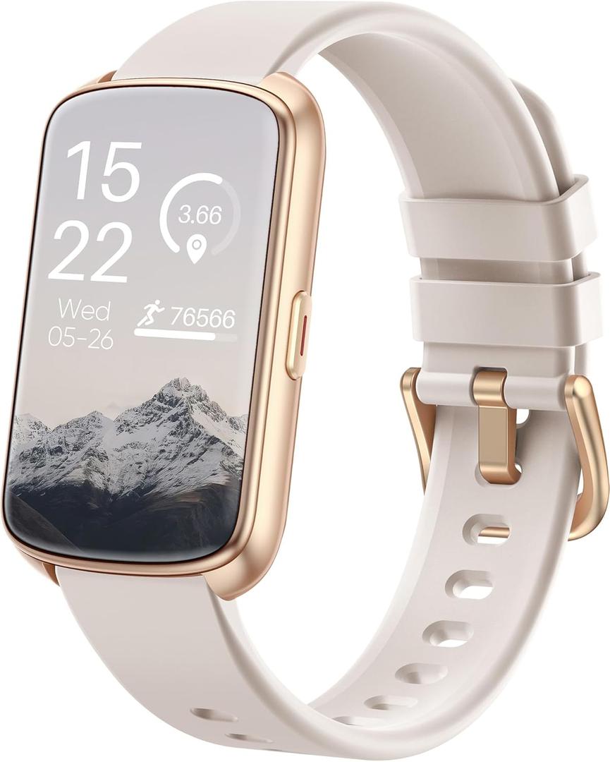 Fitness Tracker, Smart Watch for Women Men with 24/7 Heart Rate/Blood Pressure/Blood Oxygen Monitor,Sleep Tracker,Step & Calorie Counter, IP68 Waterproof Fitness Watches Compatible with Android&iPhone (White)