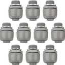 Conduit Connectors, 3/4 Inch Liquid Tight Connector NPT Non-Metallic for PVC Electrical Flexible Conduit Fittings, 180 Degree Straight, UL Listed for Home Outdoor Tubes Tools, Grey (10-Pack)