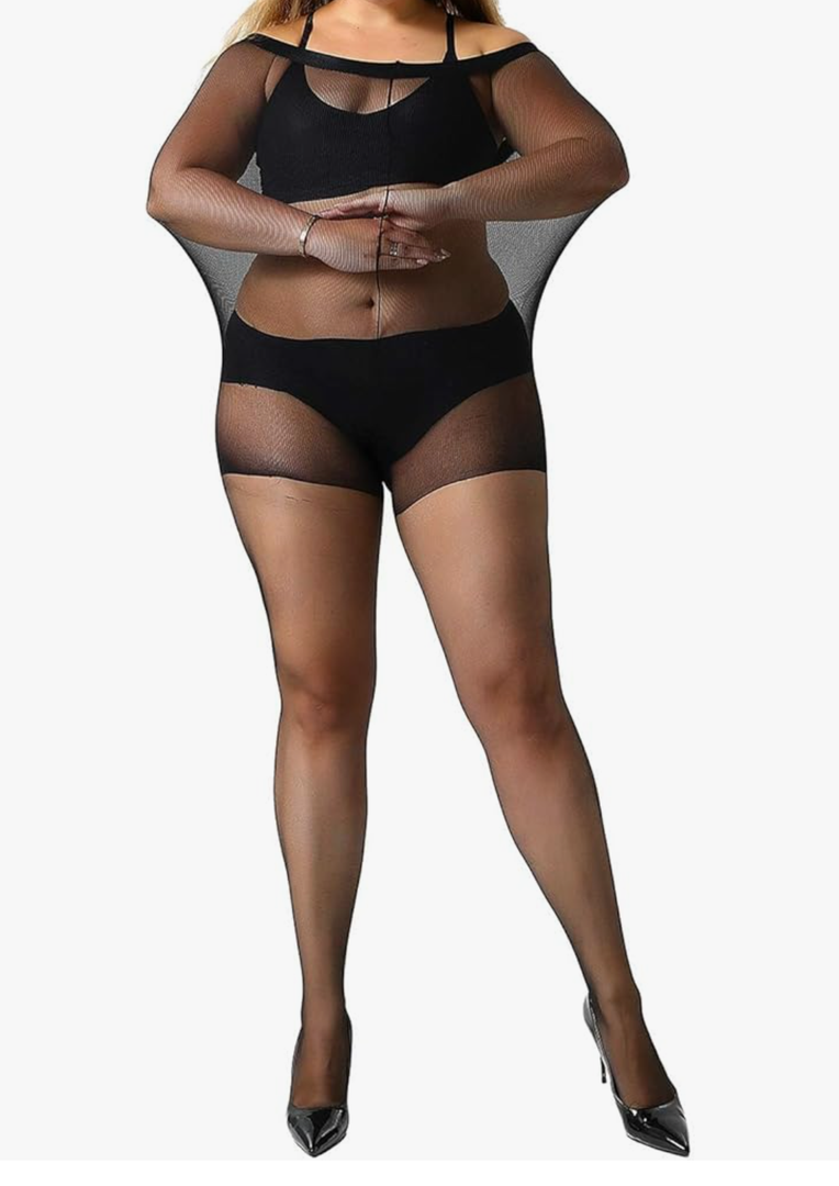 MANZI Women's 2 Pairs Plus Size Control Top Tights Ultra-Soft Panty Hose