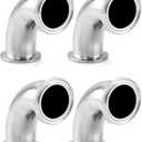 QWORK 1-1/2" Tube OD Sanitary Ferrule Elbow 90 Degree Pipe Fitting - Pack of 4
