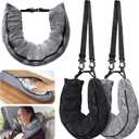 2Pack Stuffable Travel Pillow for Extra Luggage, Velvet Travel Neck Pillow with Adjustable Neck Size, Fits About 6 T-Shirts Travel Essentials Multifunctional Sleeping Rest Cushion