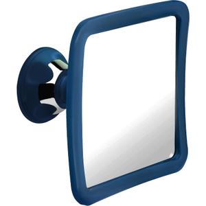 MIRRORVANA Fogless Shower Mirror for Shaving with Upgraded Suction, Anti Fog Shatterproof Surface and 360° Swivel, 6.3" x 6.3" (Blue)
