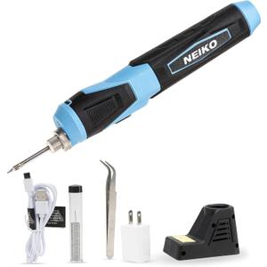 NEIKO 40421A Wireless Soldering Kit, Mini USB Rechargeable Solder Iron Pen, Rapid Heat 356-750F (180-400C) Electrical Soldering Kit, LED, 4V Lithium-Ion Battery, Cordless Soldering Iron Kit