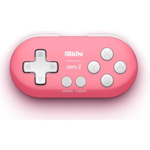 Nargos 8Bitdo Zero 2 Bluetooth Key Chain Sized Mini Controller for Nintendo Switch, Windows, Android and macOS (Pink Edition)