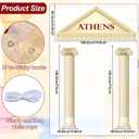 2 x 3PCS Greek Party Porch Banner Roman Pillar Door Decoration Ancient Greek-Column Sign Photo Backdrop Hanging Supplies for Wedding Birthday Medieval Renaissance Photos Booth Home Indoor Outdoor Decor