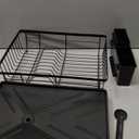 GAOKASE Dish Drying Rack for Kitchen Counter, Stainless Steel, Black Space Saving, New Drain Outlet, Rotating Spout & Angled Drainboard for Quick Drainage, Removable Utensil Holder