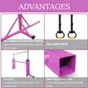 Gymnastics Kip Bar for Home Indoor Training,Horizontal Bar for Kids Girls Junior,Adjustable Arms from 3' - 5' Gym Equipment,1-4 Levels,300lbs Weight Capacity