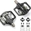 MTB Mountain Bike Pedals Dual Function/Sided Platform Compatible with SPD Clipless Pedal 3 Sealed Bearings Lightweight Aluminum 9/16 Bicycle Pedals with Cleats for RoadM213