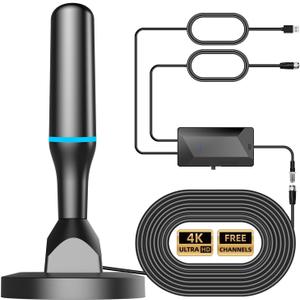 TV Antenna for Local Channels Indoor, Digital TV Antenna for Smart TV Indoor with Amplifier & Magnetic Base, 4K HD Antennas for TV Without Cable- 10Ft Cable, Fit Any TVs with Built-in Tuner