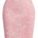 GORGLITTER Women's Floral Ruched Bodycon Summer Wedding Guest Dress Mesh Fishtail Cocktail Midi Sun Dresses 2025 (Large, New Pink)