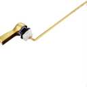 Hibbent Universal Metal Front Mount Toilet Handle Replacement Kit, Brass Toilet Flush Tank Lever with Stainless Steel Flapper Chains for Most Toilets, Brushed Gold Finish