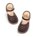 THEE BRON Toddler Floral Cutout Closed Toe Sandals for Girls Breathable Summer Shoes(Toddler, Chocolate/9M)
