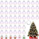 Aneco 60 Pcs Christmas Iridescent Ornaments Balls, 2.4 Inch Plastic Clear Ball with Fishing Line, Hanging Fillable Balls Ornament for Crafts DIY Xmas Tree Decor