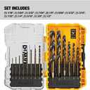DEWALT Drill Bit Set, 3-Flats Shank,14-Piece, 135 Degree Split Point, for Plastic, Wood and Metal (DWA1184)