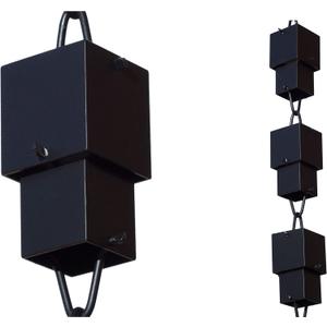 Monarch Rain Chains Aluminum Multi Cube Black Rain Chains for Gutters 8.5 ft Black Decorative Rainchain Outdoor Durable Heavy Duty Gutter Chain Downspout, Modern Rainchains for Outside