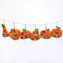 Winlyn 30 Sets Fall Halloween Pumpkin Decorations DIY Pumpkin Craft Kits Foam Pumpkin Shapes 8" W and Smile Fall Leaves Glitter Leaves Pumpkin Decorating Stickers for Kids Classroom Party Activities