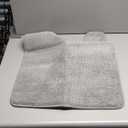 OLANLY Toilet Rugs U-Shaped 24x20, Extra Soft Absorbent Thick Memory Foam Contour Bathroom Rugs, Dry Quickly, Machine Washable, Non-Slip Toilet Bath Mat, Home Decor Accessories, Light Grey
