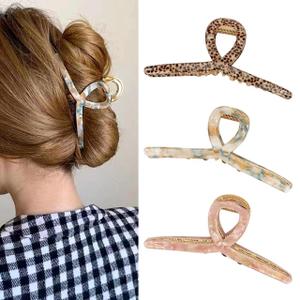 Big Butterfly Hair Accessories - 4.7" Acetate & Metal Clips for Women's Long, Thick Hair - 3 Pcs 