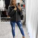 Vetinee Women Casual Faux Fur Lapel Zip Pockets Quilted Parka Jacket Puffer Coat,2XL