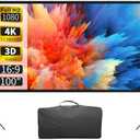 Projector Screen with Stand 100 Inch, 16:9 4K HD Portable Projector Screen Indoor Outdoor, Foldable Wrinkle-Free Movie Screen 160° Front Rear Projection Screen with Carry Bag for Home Movie