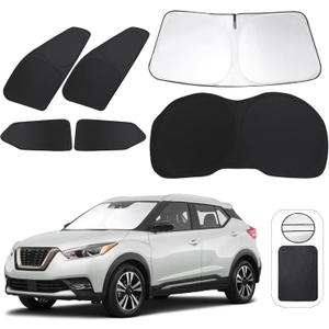 TINGLU Window Shades for Nissan Kicks 2018-2024 6PCS Accessories Side Full Windows Windshield Sun Shade Sun UV Rays & Privacy Protection for Camping,Napping,and Relaxing