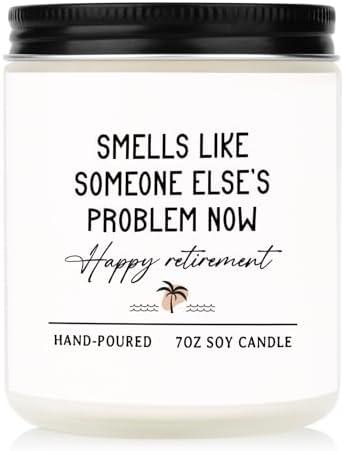 Craftique Retirement Gift for Woman Men- Handmade Lavender Scented Candle- Funny Retirement Gifts for Coworker Bosses Teacher Nurse Family Friend, Happy Retirement Gifts for Women 2025, 7oz