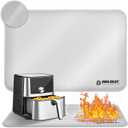ImnBest Heat Resistant Mat for Air Fryer Site, Fireproof Silicone Mat for Kitchen Countertop, Non-slip and Waterproof, Countertop Protector, Black (Silvery, 30"L x 20"W)