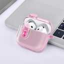 (with Safety Lock) Clear Case Compatible with Cute Apple Airpods 4 Cases 2024 Women, VISOOM Soft TPU Transparency Air pods 4 Gen Cases iPods 4 Earbuds Case Girl Bling Keychain for Airpod iPod 4th Gen, Pink