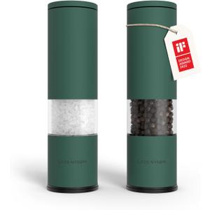 LARS NYSM Salt and Pepper Grinder Set 2 pieces I Salt Pepper Mill with Adjustable Ceramic Grinder I Design Spice Grinder Set Manual (Pine Green) LARS NYSM Salt and Pepper Grinder Set 2 pieces I Salt Pepper Mill with Adjustable Ceramic Grinder I Design Spice Grinder Set Manual (Pine Green)