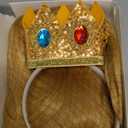 Bettecos Women's Blonde Princess Cosplay Wig with Crown and Earrings Long Golden Wavy Costume Wigs Accessories for Women Halloween Party (Adults Blonde)