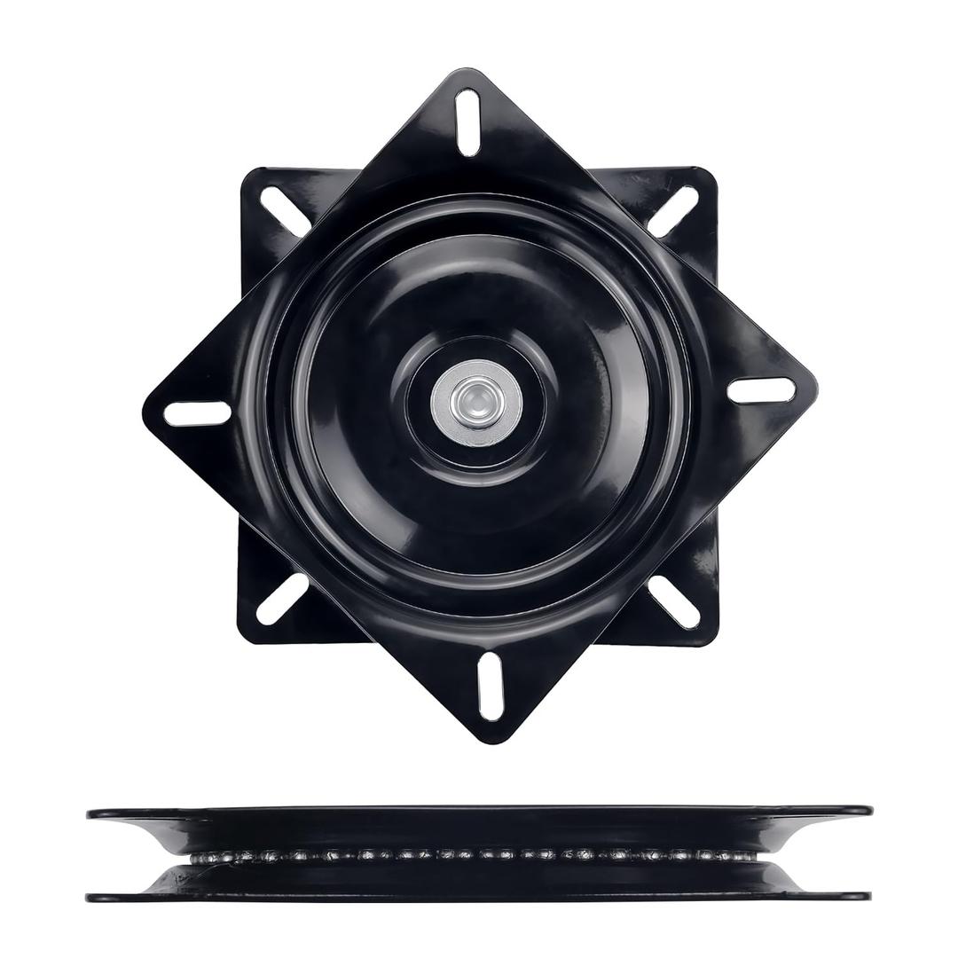 6 Inch Heavy Duty Swivel Plate, 360 Degree Rotating Turntable Base with Ball Bearings for Bar Stool, Chair, Recliner, Boat Seat (Black)