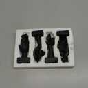 LCCCK Abstract Face Statues Set of 4  Black Thinker Style Face Sculptures for Shelf, Desk or Home Decor  Modern See No Evil Figurines  Minimalist Resin Art for Office or Gifts