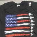 Patriotic Red White Blue USA Flag Fighter Jets 4th of July T-shirt, L