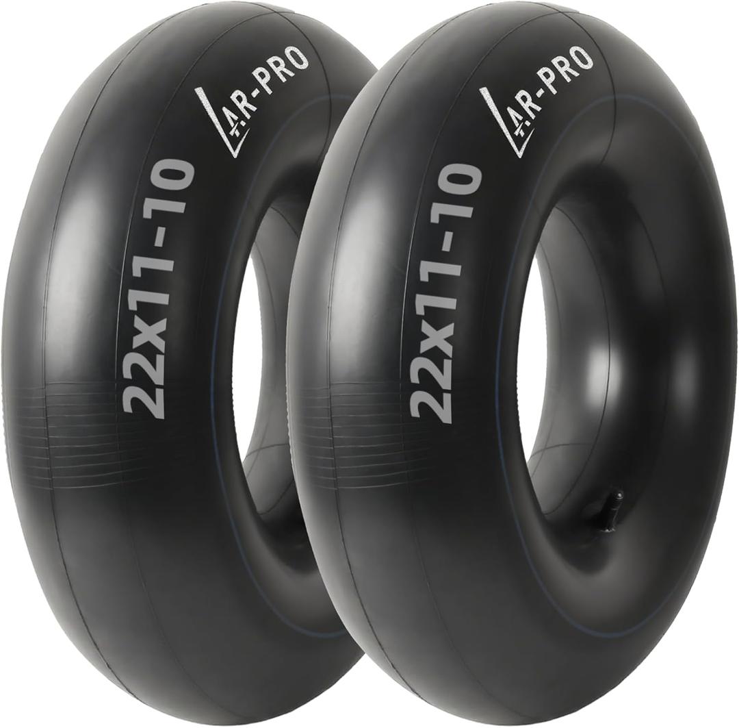 AR-PRO Replacement 22x11-10, 20x10-10 Inner Tubes With TR13 Straight Valve Stems for ATV UTV, Lawn Tractor, Garden Trailer, Golf Cart, Snow Blowers - Made from Durable Butyl Rubber (2-Pack)