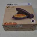 bella Flip-n-Store Waffle Maker, EverGood Ceramic Nonstick Coating, Fits-anywhere Kitchenware, Power Indicator Light & Touch Handle, 7 Wide & 1" Deep Plates, 1000 Watt, Plum