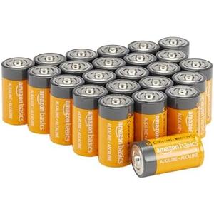 Amazon Basics 24-Pack C Cell Alkaline All-Purpose Batteries, 1.5 Volt, 5-Year Shelf Life