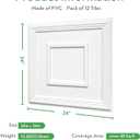 STICKGOO PVC Ceiling Tiles, 2'x2' Glue Up Ceiling Panel White to Prevent Breakage Cover 48 Sq. Ft, Pack of 12 Tiles