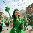 St. Patrick's Day Headband for Women, Lucky Shamrock Hair Accessory with Rhinestones, Green Crystal Knotted Hairband for Irish Holiday, Parade & Party