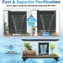 Turtle Tank Filter Aquarium Filter Power Adjustable 20-75 Gal. 290GPH Large Internal Filter 3-Stage Waterfall Bio-Filtration Low Water Level for Freshwater Saltwater Fish Tank Reptile Shrimp Frog