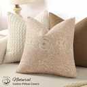 Vintage Floral Print Throw Pillow Covers 18x18 Set of 2 Neutral Modern Farmhouse Pillowcases Accent Decorative Cushion Covers Boho Home Decor for Couch Sofa Chair Bed Living Room, Champagne Pink