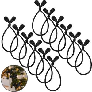 Shappy 12 Pieces Christmas Garland Ties for Banister Christmas Decorative Reusable Flexible Twist Ties for Garland Staircase Home Decoration Holiday Craft Wrapping (Black)