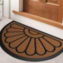 ubdyo Front Door Mat - Low Pile Front Door Mat Outside Entrance - Muddy Dirt Trapping Welcome Matt Outdoor - Rubber Backing Anti Slip Indoor Doormat Entrance, 30" x 17", Bright Brown