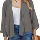 Womens Summer Tops Short Shrugs Kimono Cardigans Casual Chiffon Bolero Jackets (Medium)