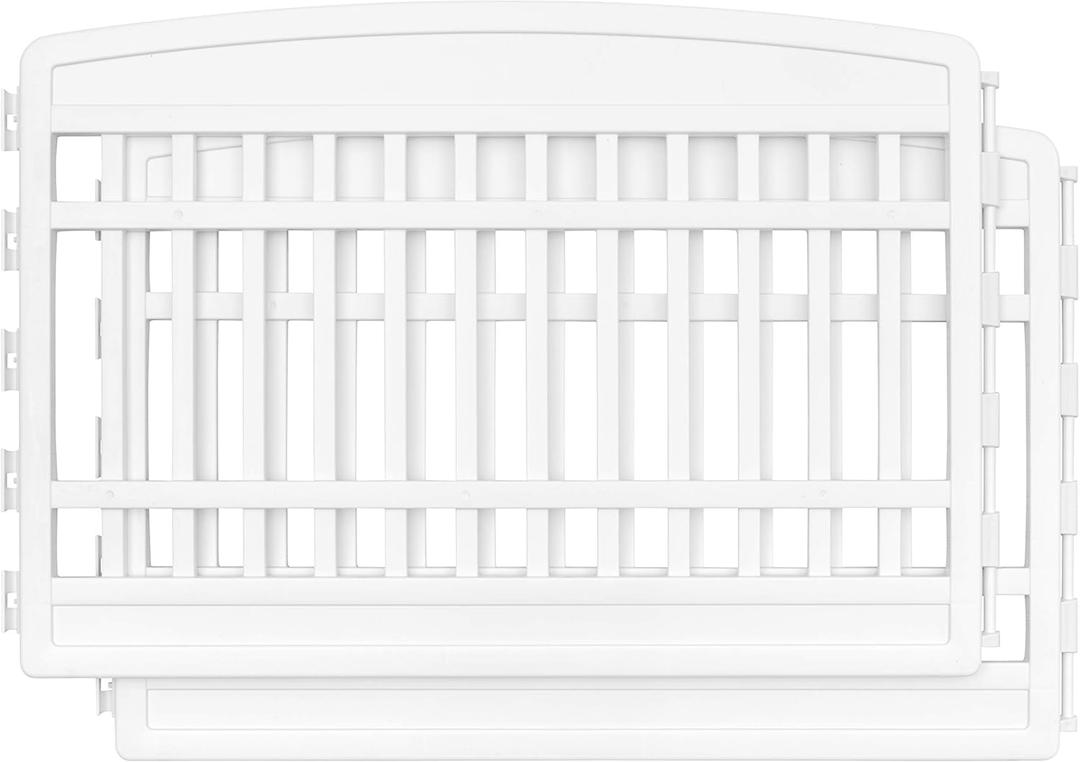 IRIS USA 24" 2-Panel Add-On Panels, Pet Dog Puppy Playpen, Foldable, Customizable, White