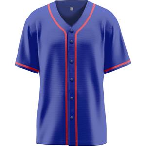 Baseball Jersey for Men,Blank Baseball Jerseys Shirts Short Sleeve Hip Hop Sports Casual Button-Down Uniforms (Blue, L)