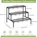 Plant Pot Stand Shelf, 3 Tier Flower Ladder Display Rack, Metal Succulent Plants Storage Holder for Outdoor and Indoor, Black