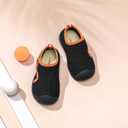 TUOTOM Toddler Tennis Shoes Boys Girls Lightweight Breathable Barefoot Shoes Wide Kids Slip On Sneakers Black 9 Toddler