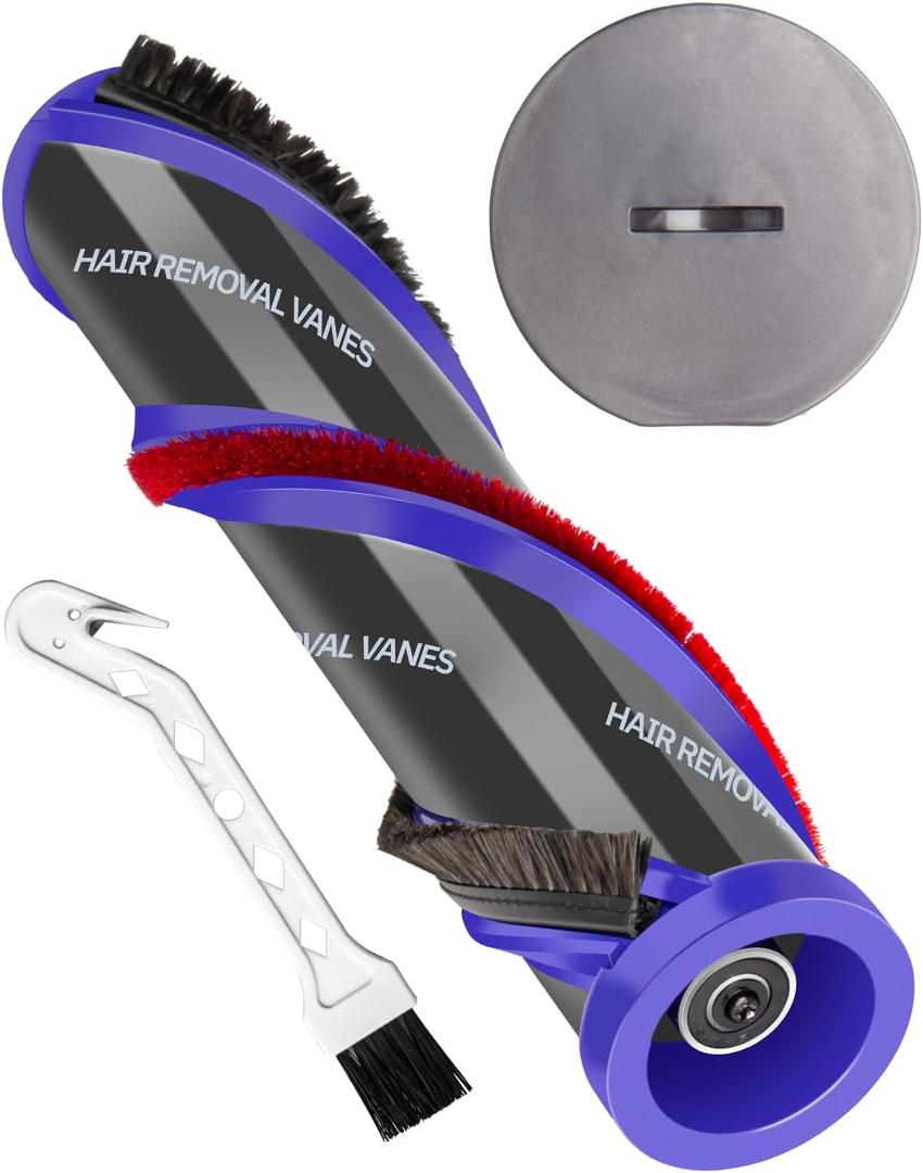 For Dyson Roller Brush Replacement: Roller with End Cap for Dyson V11 FluffyExtra, V15 DetectFluffy, V11 Absolute and V15 Detect, High Torque Brush Bar Replace Part 971655-01 and 970135-01 (Upgraded Version Anti-Tangle Brush)