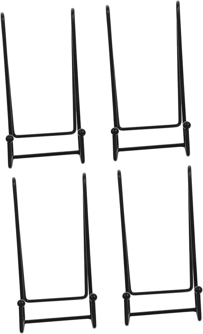 Picture Holder Stands 4pcs Iron Photo Frame Bracket Set Easel Display Holders Artwork Stand Book Display