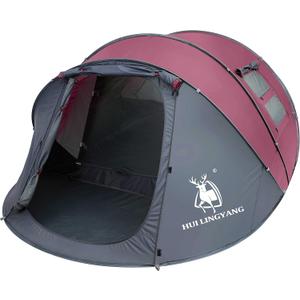 6 Person Easy Pop Up Tent,12.5 x 8.5 x53.5,Automatic Setup,Waterproof, Double Layer,Instant Family Tents for Camping,Hiking & Traveling (Brown Red)